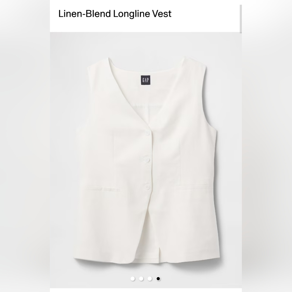 GAP Cream Linen-Blend Sleeveless Vest